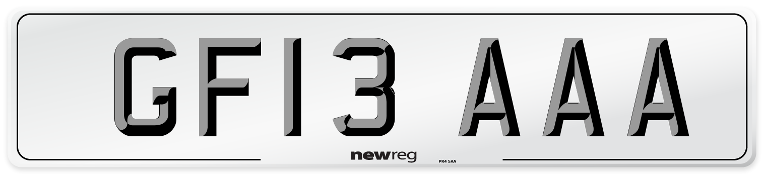 GF13 AAA Number Plate from New Reg
